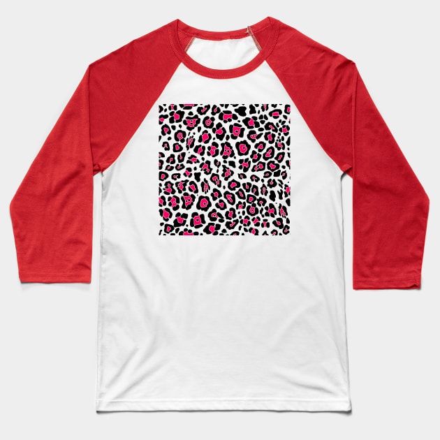 Colorful leopard texture Baseball T-Shirt by ilhnklv